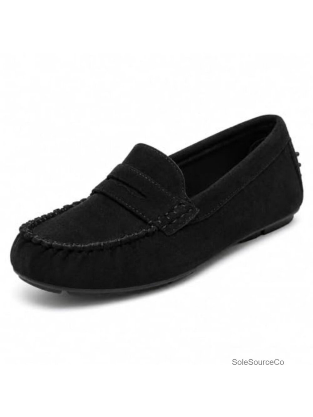 Women's Slip On Loafers Business Casual Flats Suede Moc Toe Rubber Sole